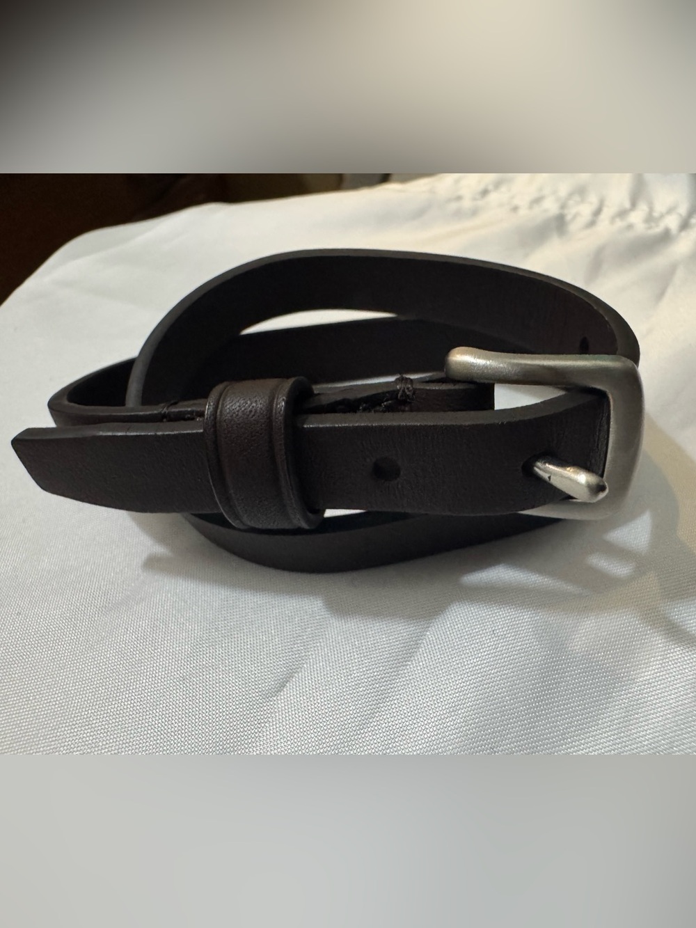 Coach Men's Dark Brown Leather Double Wrap Bracelet with Matte  Silver Buckle